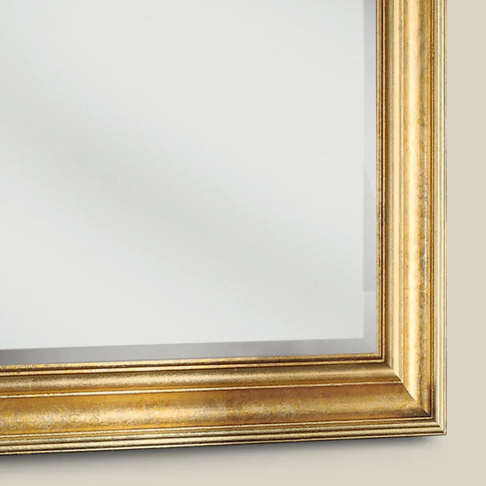 Klassischer rechteckiger Spiegel mit Blattgoldrahmen Made in Italy - Milli