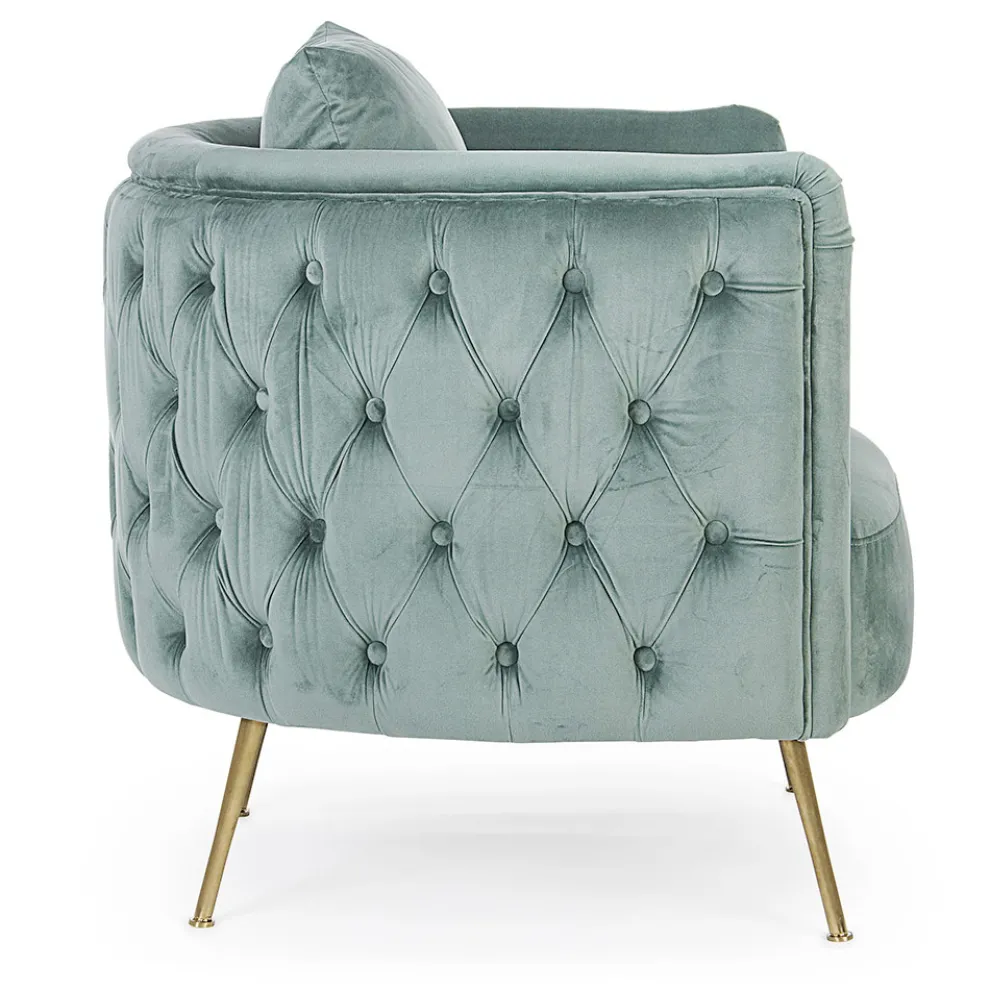 Klassischer Sessel aus gepolstertem Holz mit Samteffekt Homemotion - Nichy