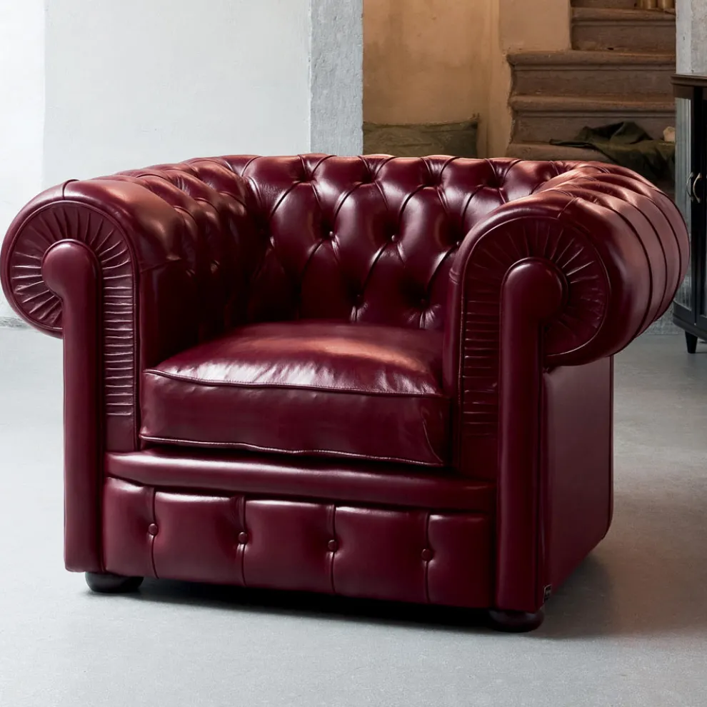 Klassischer Sessel mit zwiebelförmigen Füßen aus Buchenholz Made in Italy - Spassoso