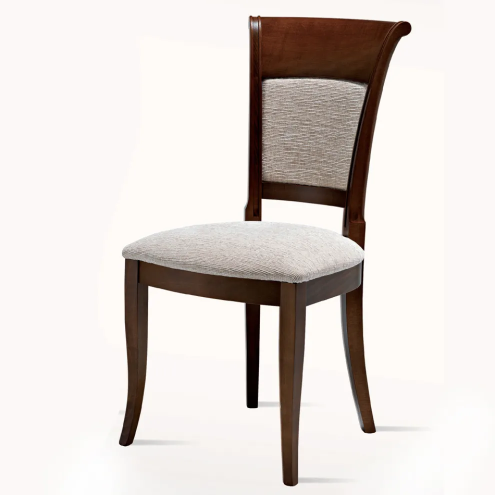 Klassischer Stuhl aus Buchenholz und elegantem italienischem Designstoff - Murray