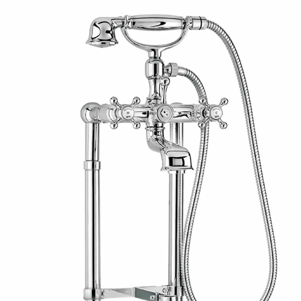 Klassischer Wasserhahn für Badewanne auf Messingsäulen Made in Italy - Enriko