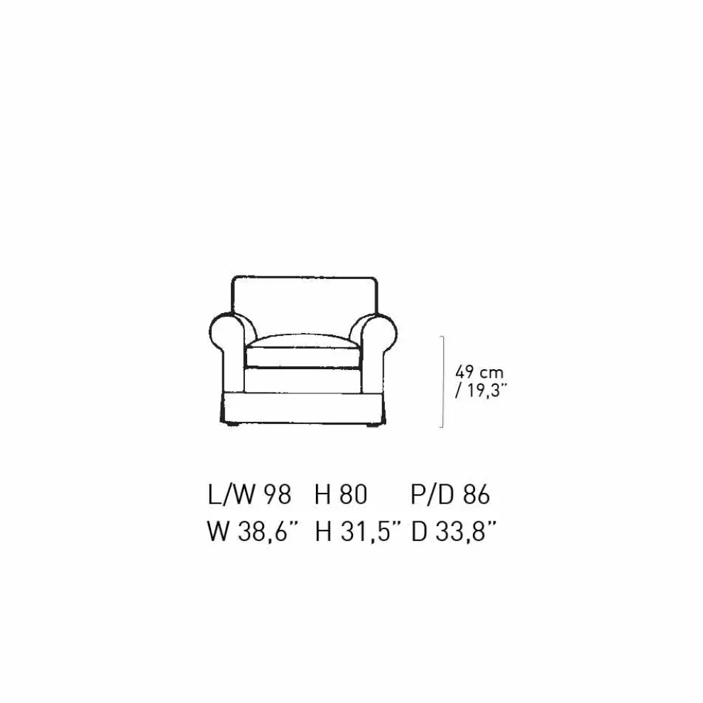 Klassischer Wohnzimmersessel mit Stoff Made in Italy - Andromeda