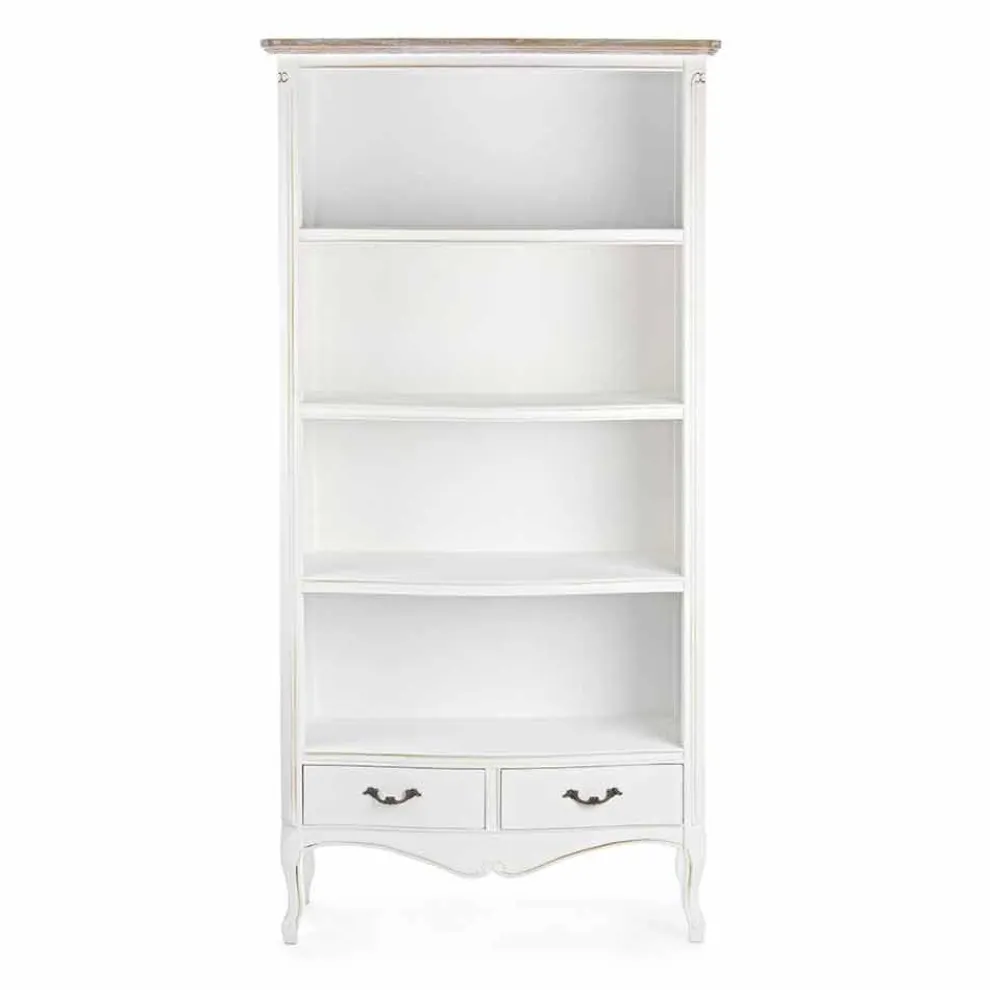 Klassisches Bücherregal aus Holz mit Metallgriffen Homemotion - Spina