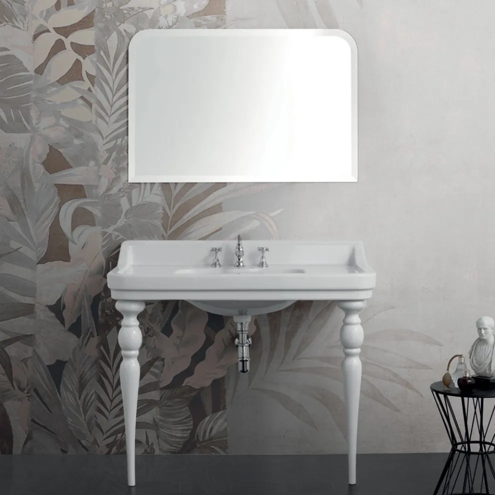 Klassisches Konsolenwaschbecken aus Keramik L 104 cm Made in Italy - Wollie