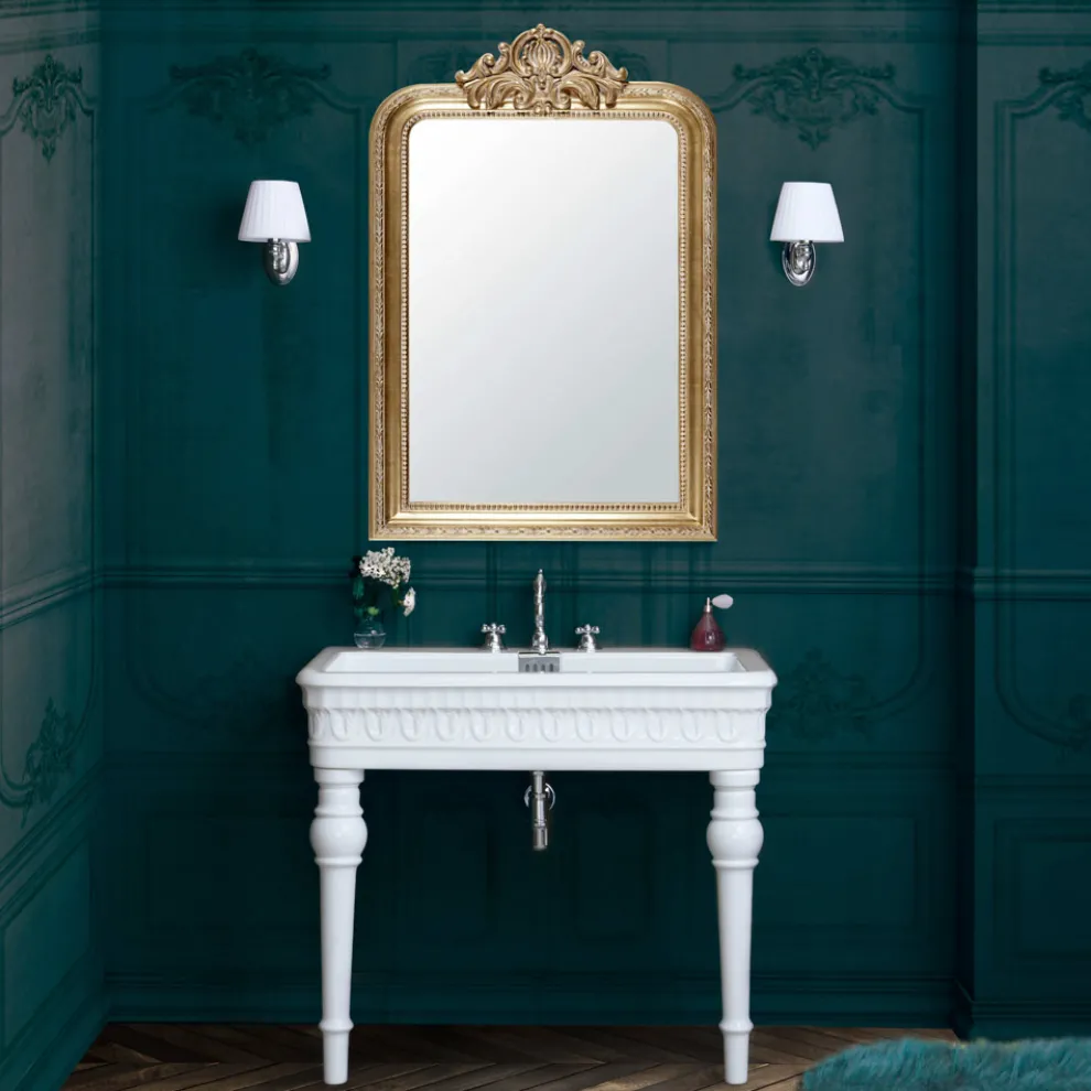 Klassisches Konsolenwaschbecken aus handgefertigter Keramik L 100 cm - Areta