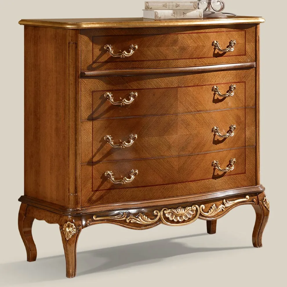 Klassisches Wohnzimmer-Sideboard aus weißem Holz oder Nussbaum Made in Italy - Chantilly