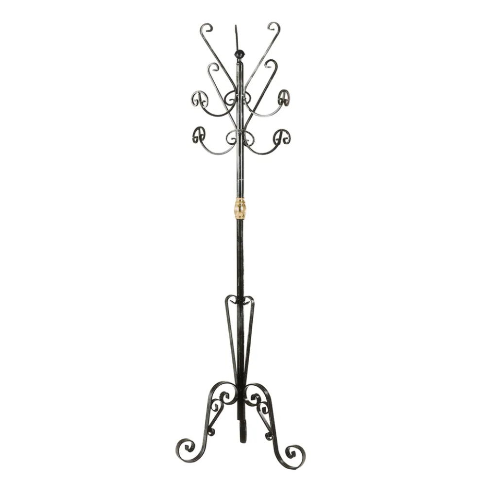 Kleiderbügel aus Eisenrohr, schwarz-silbernes Finish, hergestellt in Italien – Puntina