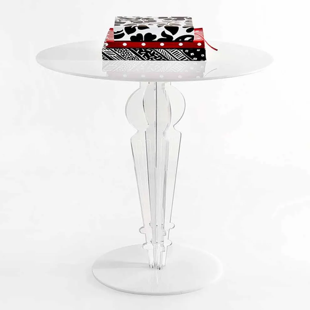 Kleiner Tisch im klassischen Design aus Acrylglas H 64 cm, Cles