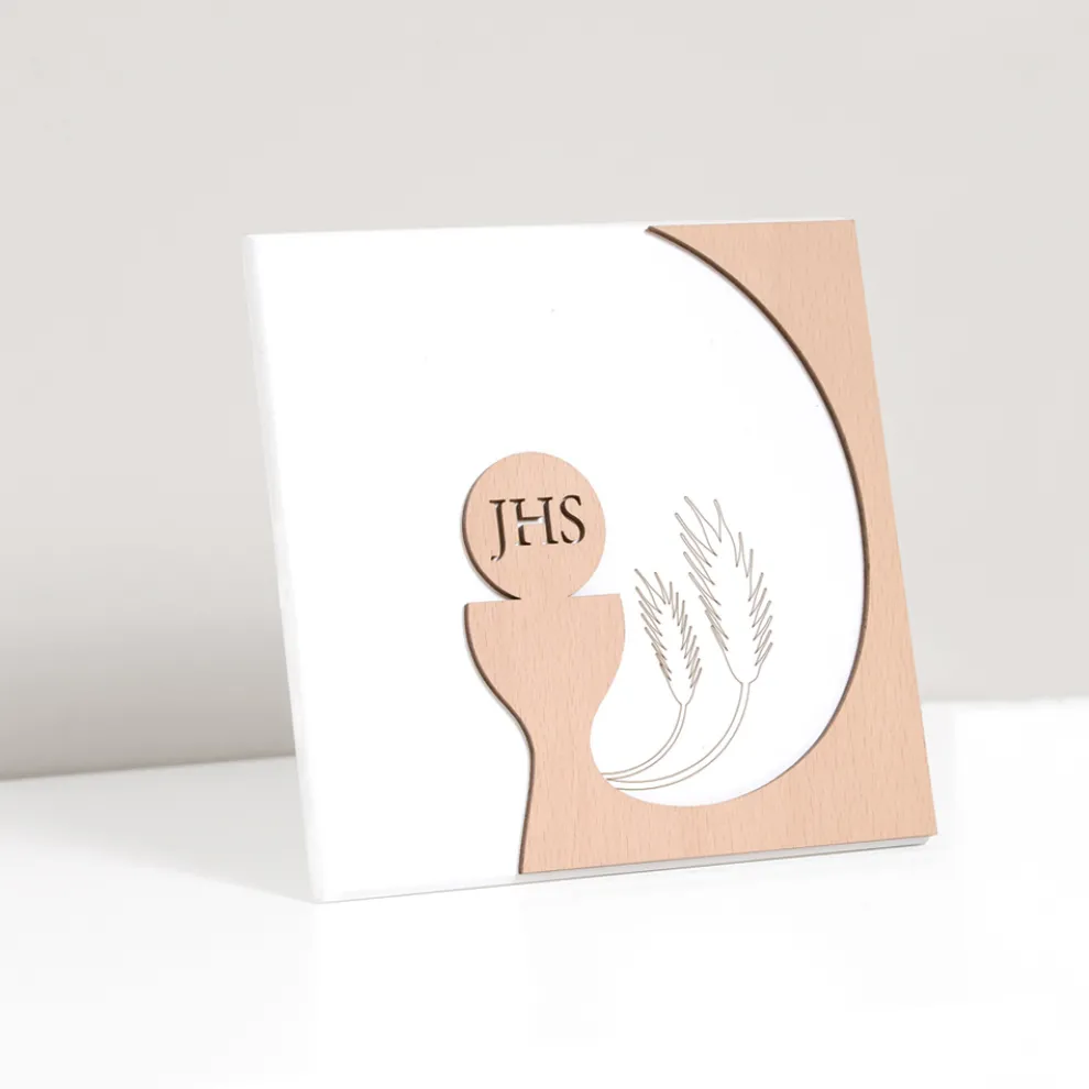 Kleines Bild mit der Darstellung der Eucharistie, lasergraviert, hergestellt in Italien – Ingrid