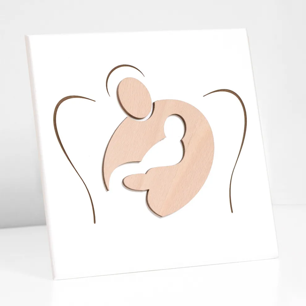 Kleines Bild mit der Lasergravur „Sweet Embrace“, hergestellt in Italien – Angelica