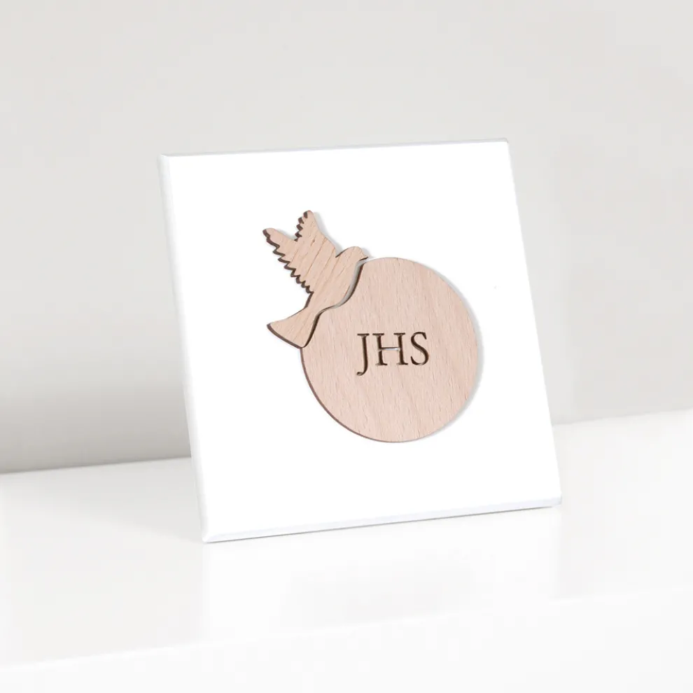 Kleines Bild mit lasergravierter Konfirmation, hergestellt in Italien – Jeremia