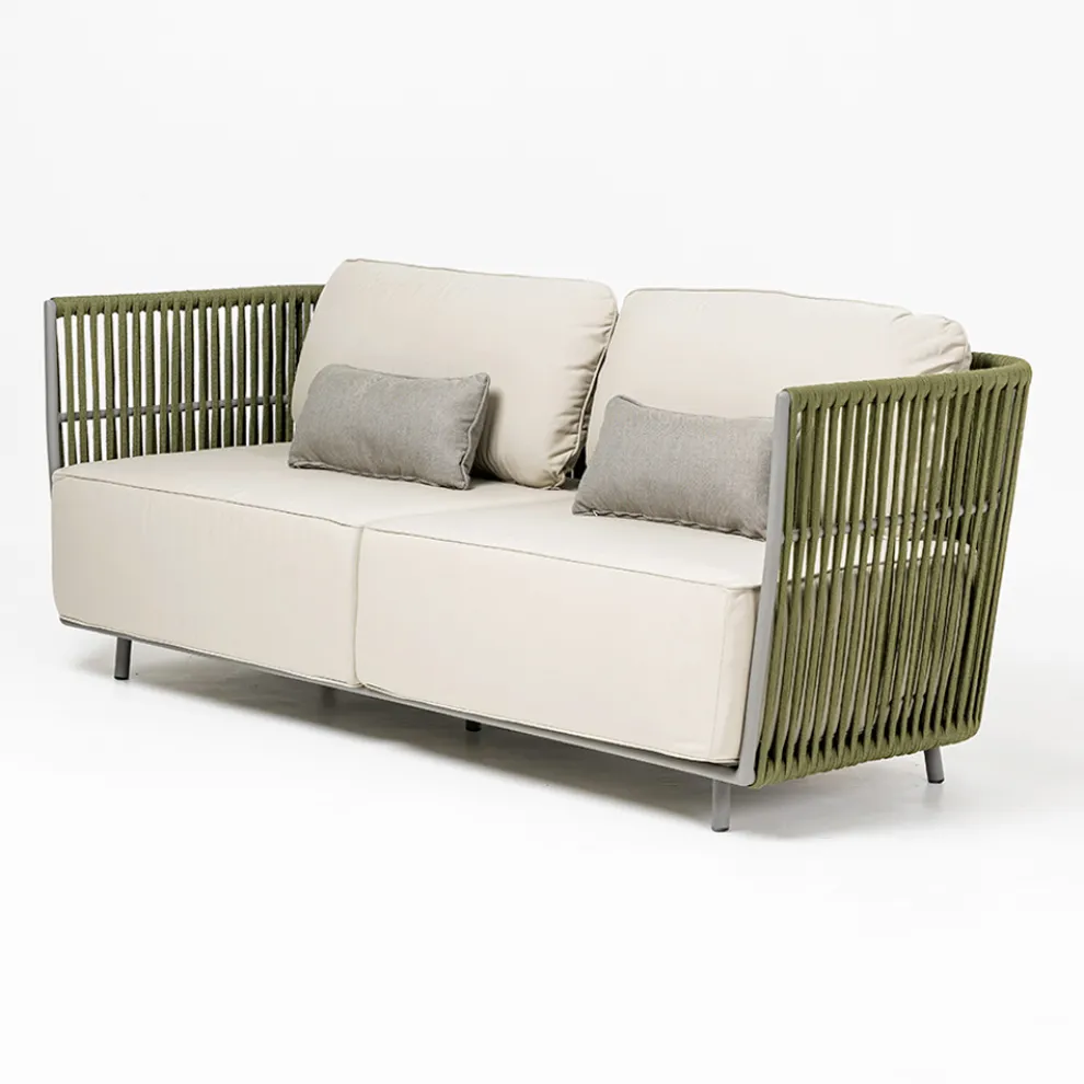 3-Sitzer Outdoor-Sofa aus Aluminium und Weben - Eugene