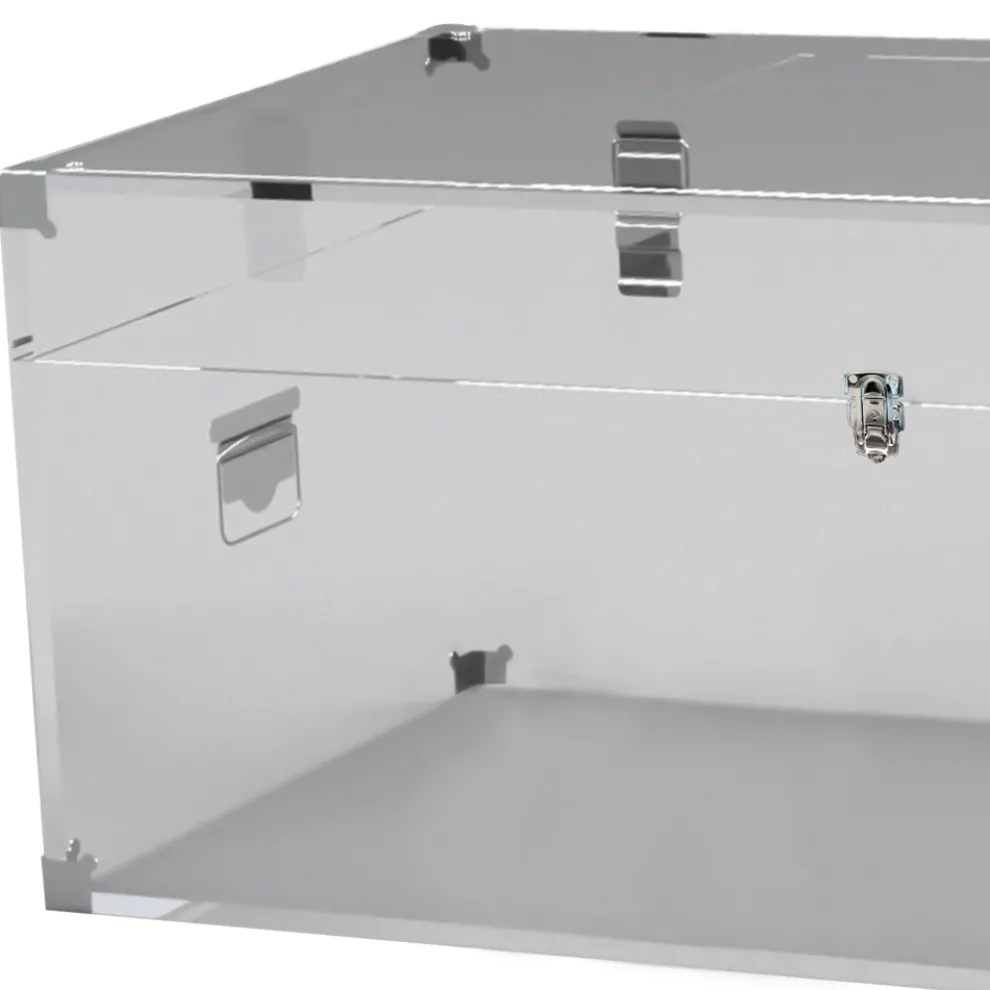 Koffer aus transparentem oder geräuchertem Acrylglas und modernem Stahl - Dante