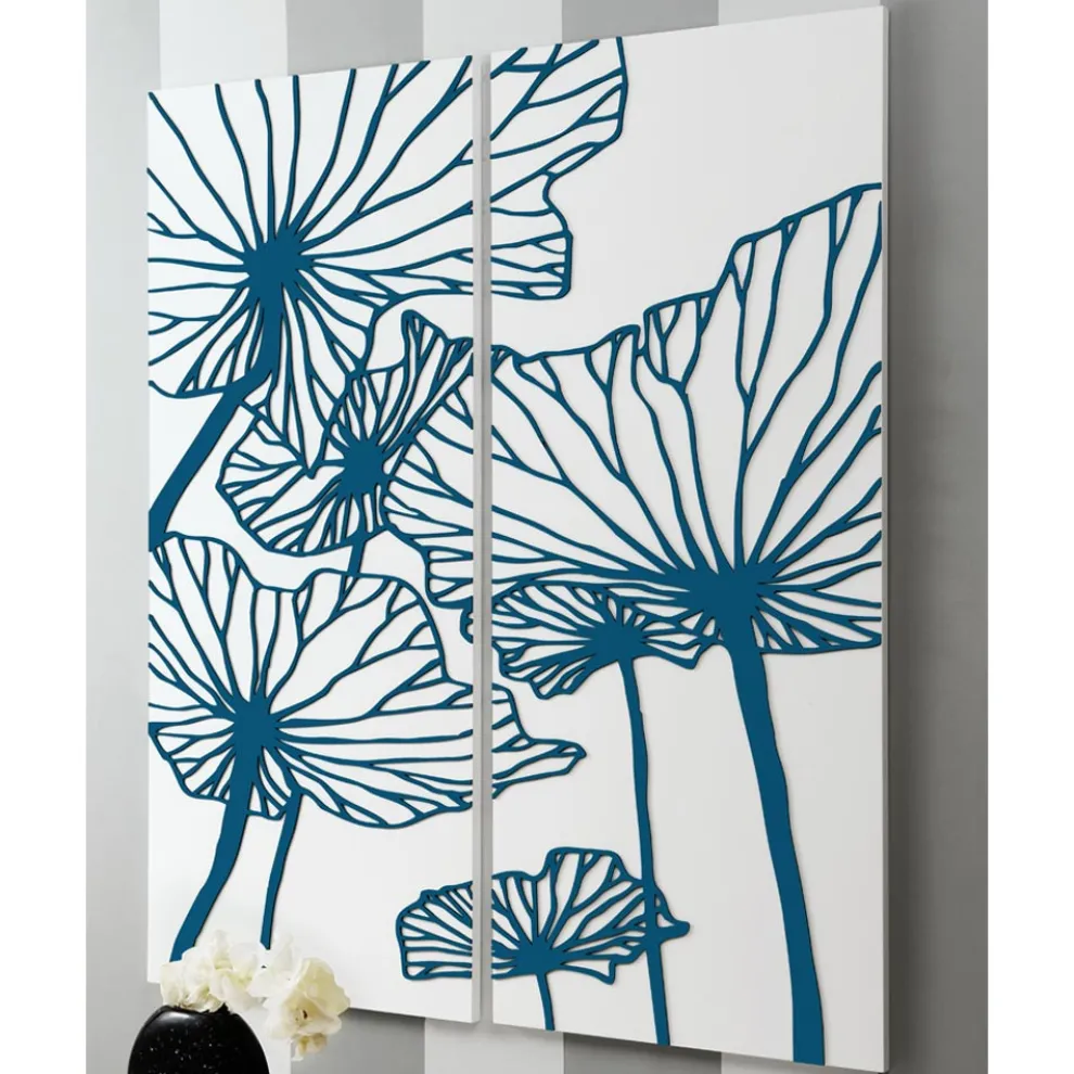 Komposition aus 2 Tafeln mit Blumen, hergestellt in Italien – Sheryl