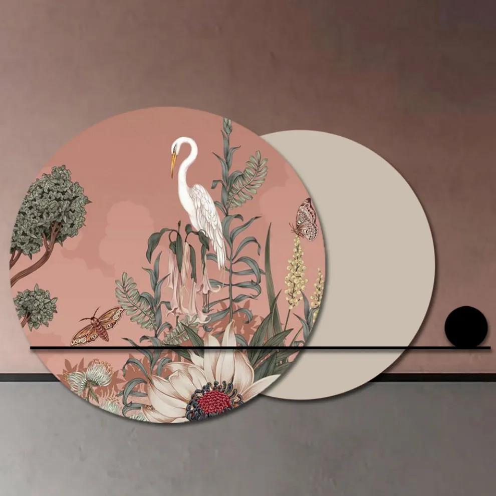 Komposition aus Holzplatten mit tropischem Aufdruck, hergestellt in Italien – Haiti