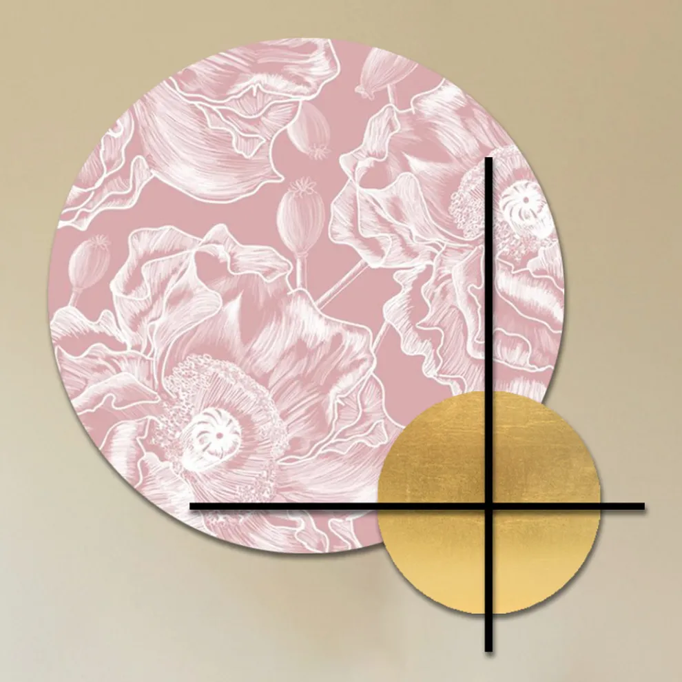 Komposition aus rosa oder grünen Holzplatten mit weißen Blumen, hergestellt in Italien – Fidschi