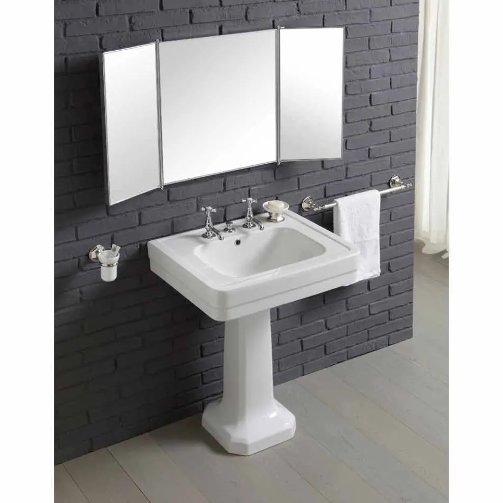 Komposition mit Keramikwaschbecken auf Sockel im Vintage-Stil 900 Jahre Linie