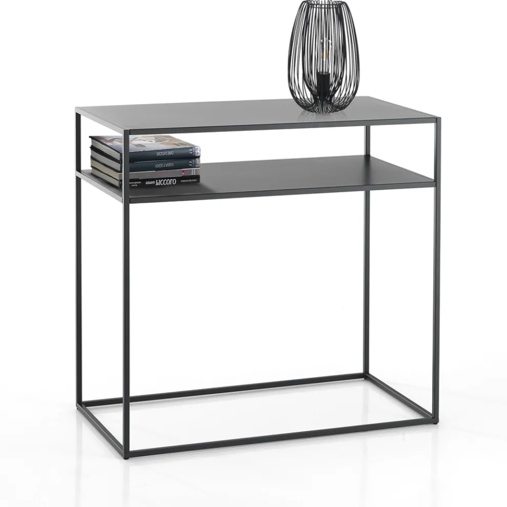 Konsole aus anthrazitfarben lackiertem Stahl – Osmium