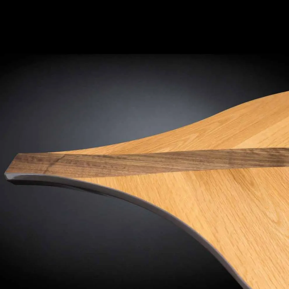 Konsole aus Furnierholz Eiche und Nuss Fenice