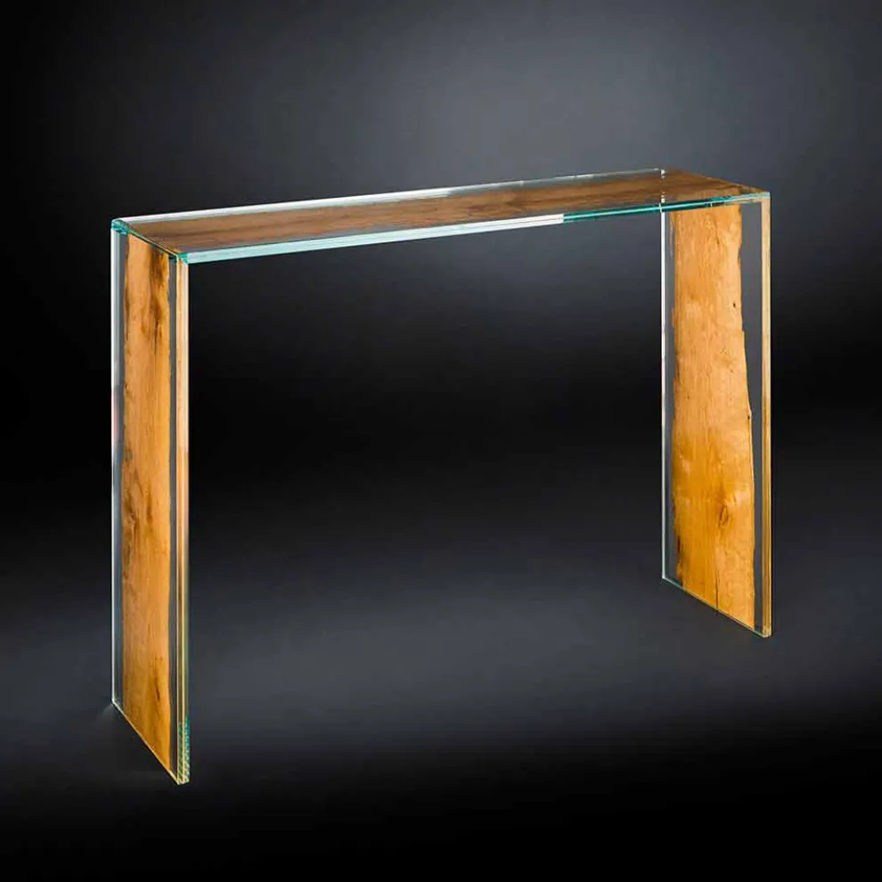 Konsole aus Glas und Holz in modernem Design Venezia