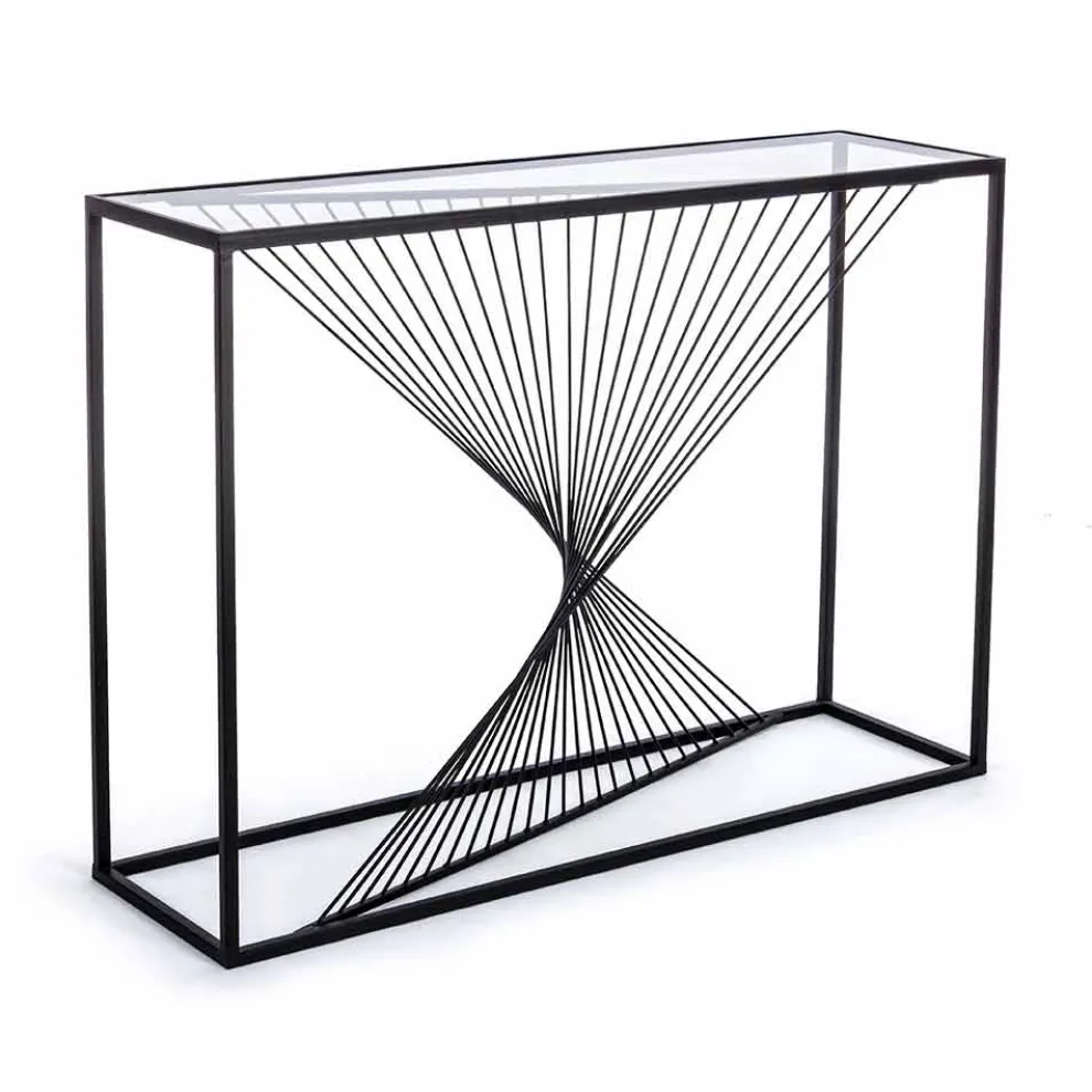 Konsole aus Stahl und Glas Modernes Design Original Spirale - Sasuke