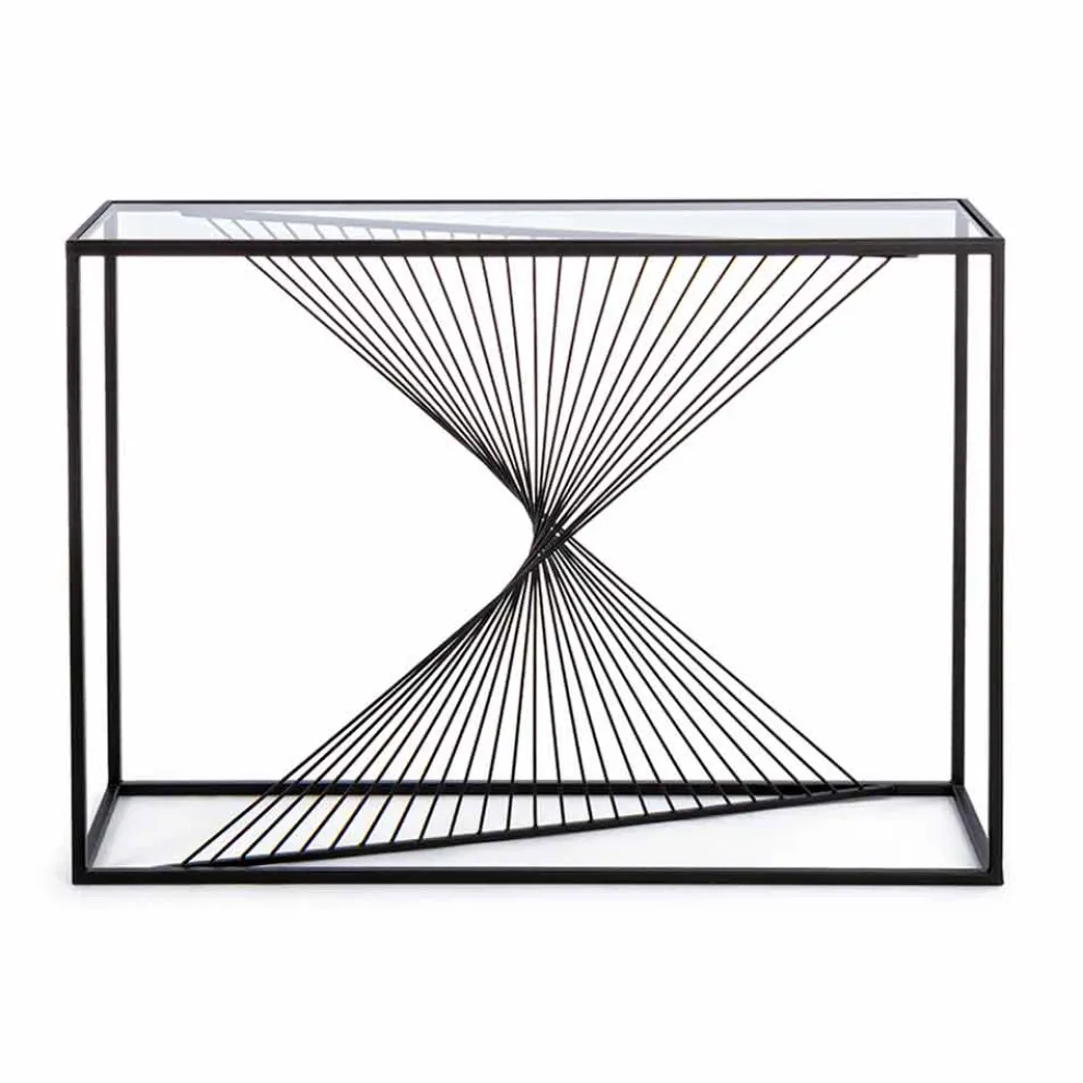 Konsole aus Stahl und Glas Modernes Design Original Spirale - Sasuke