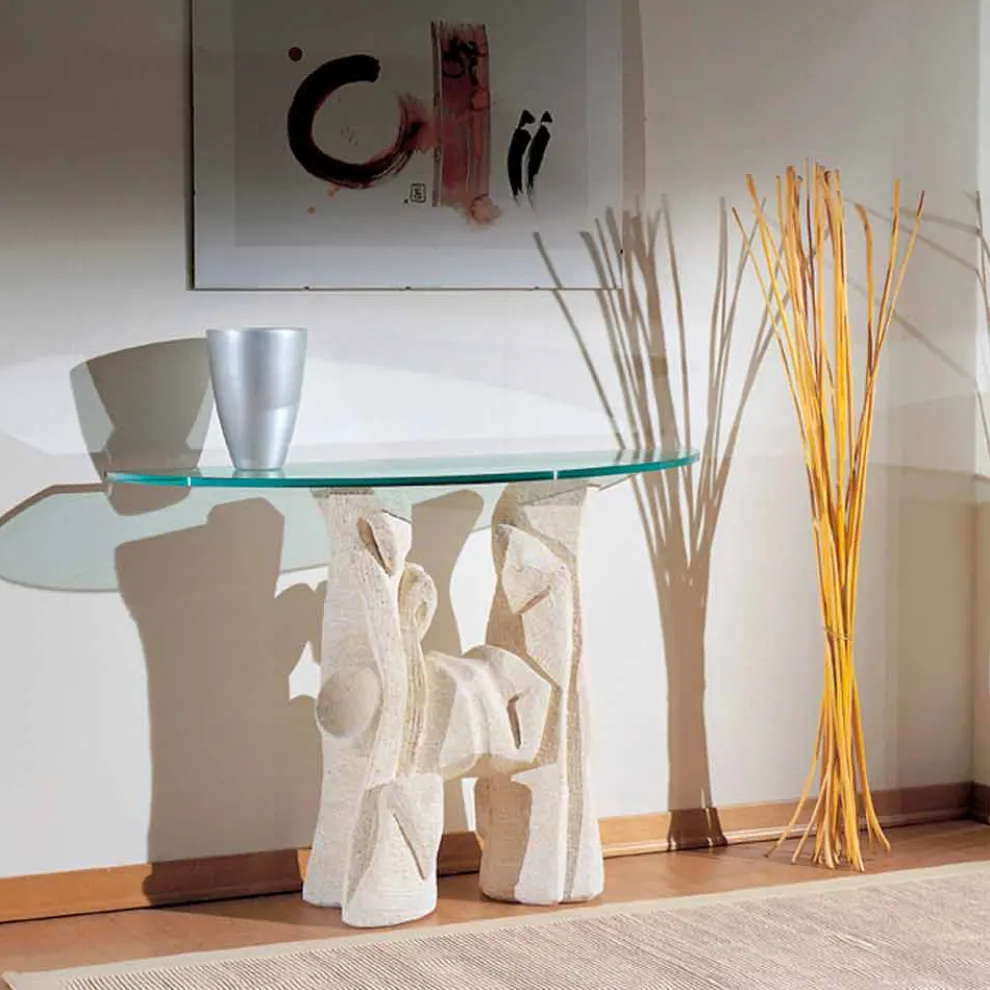 Konsolentisch aus Stein und Kristall in modernem Design Dios