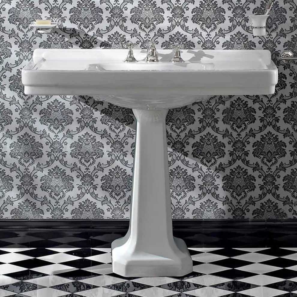 Konsolenwaschbecken auf Vintage-Säule aus Keramik Made in Italy - Marwa