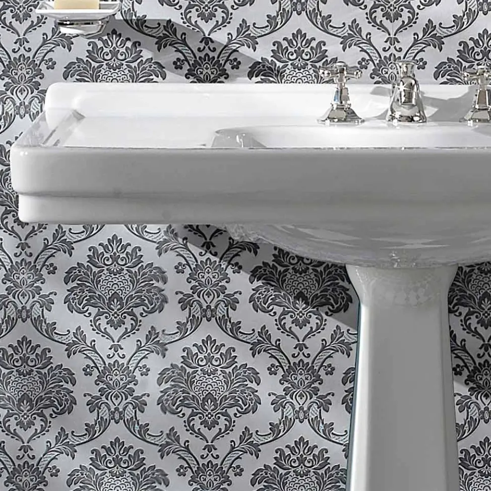 Konsolenwaschbecken auf Vintage-Säule aus Keramik Made in Italy - Marwa