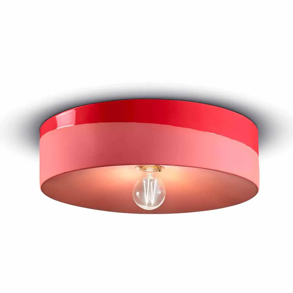 Kreisförmige Deckenleuchte aus farbiger Keramik Made in Italy - Ferroluce Pi