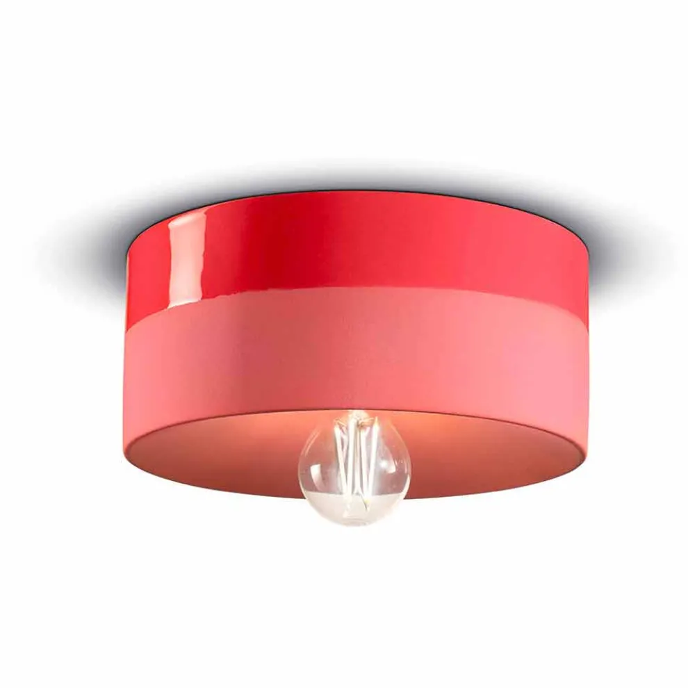 Kreisförmige Deckenleuchte aus farbiger Keramik Made in Italy - Ferroluce Pi