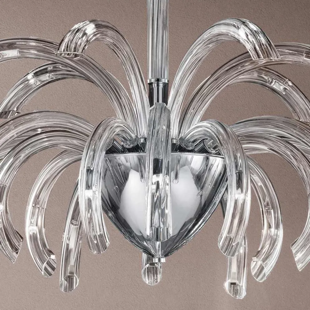 Kronleuchter 21 Lichter aus handgefertigtem venezianischem Glas und Metall - Jason