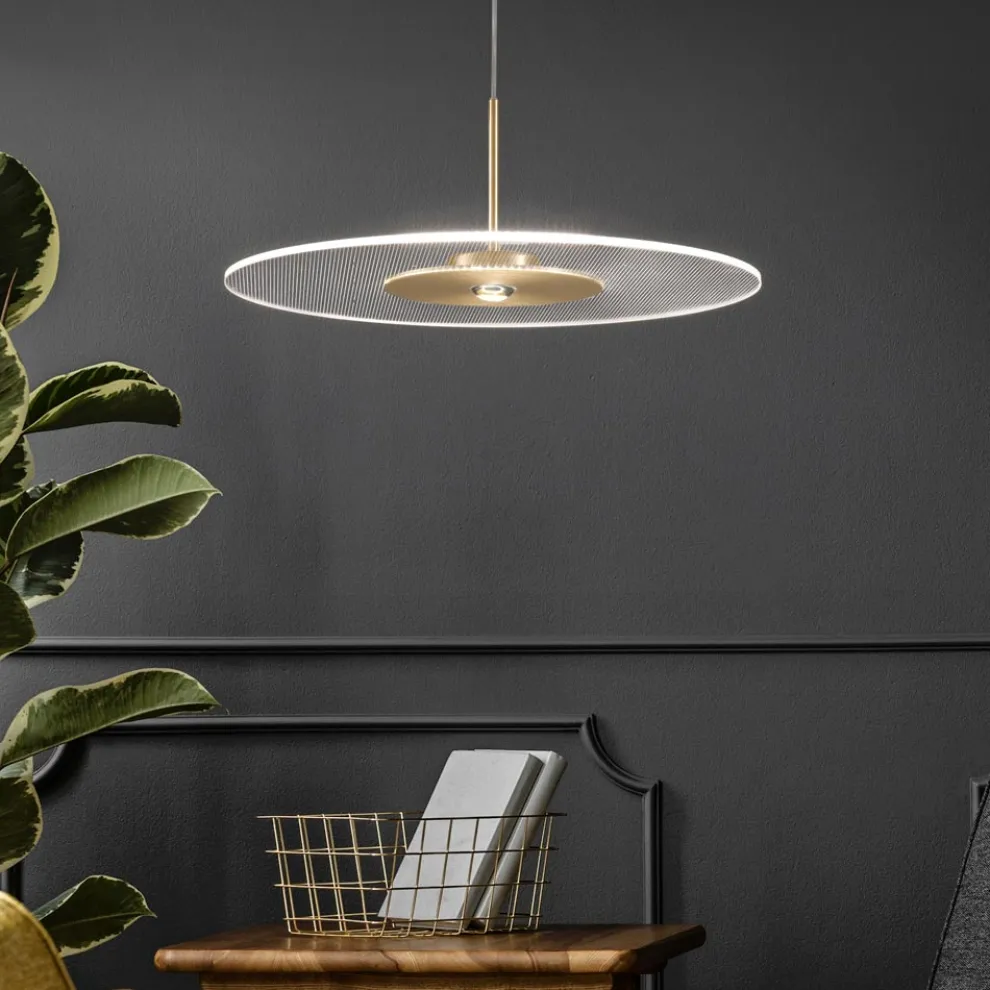 Kronleuchter aus Metall mit mikrogepunktetem Plexiglasdiffusor - Nora