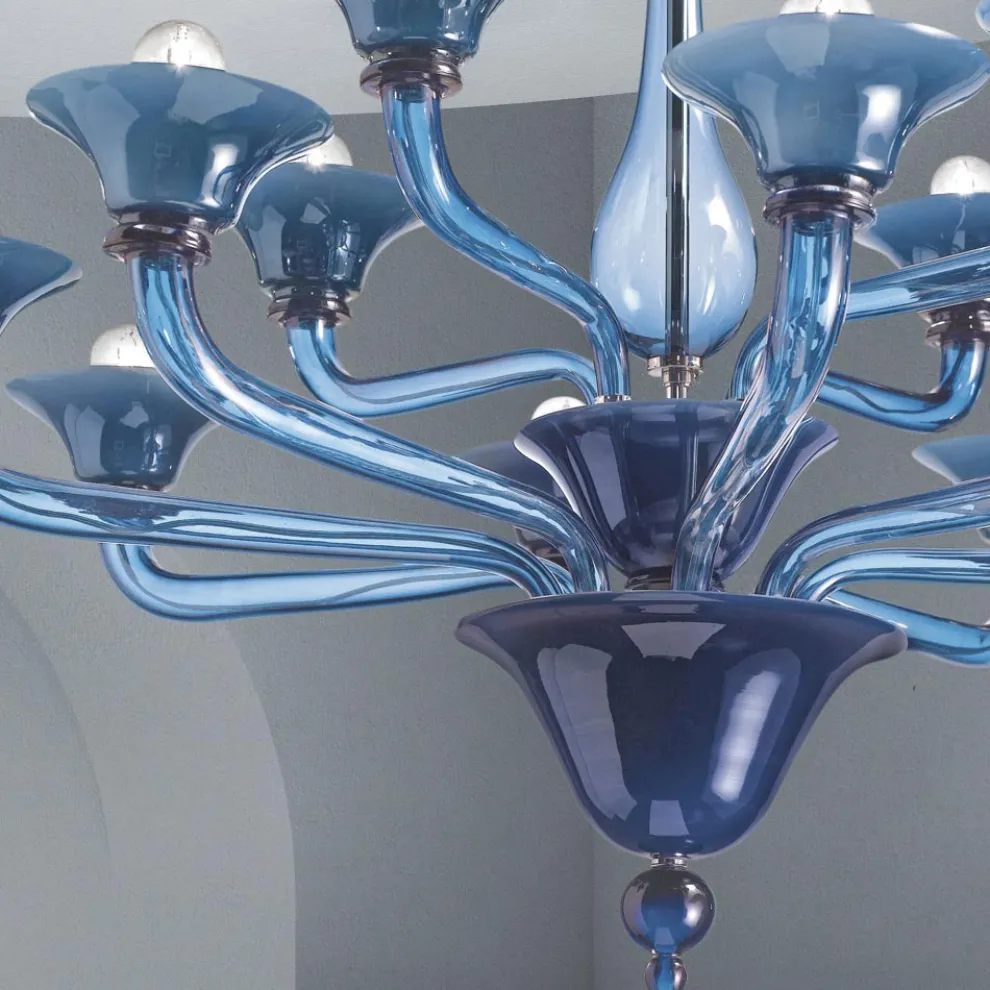 Kronleuchter aus venezianischem Glas 12 Lichter Made in Italy - Ismail
