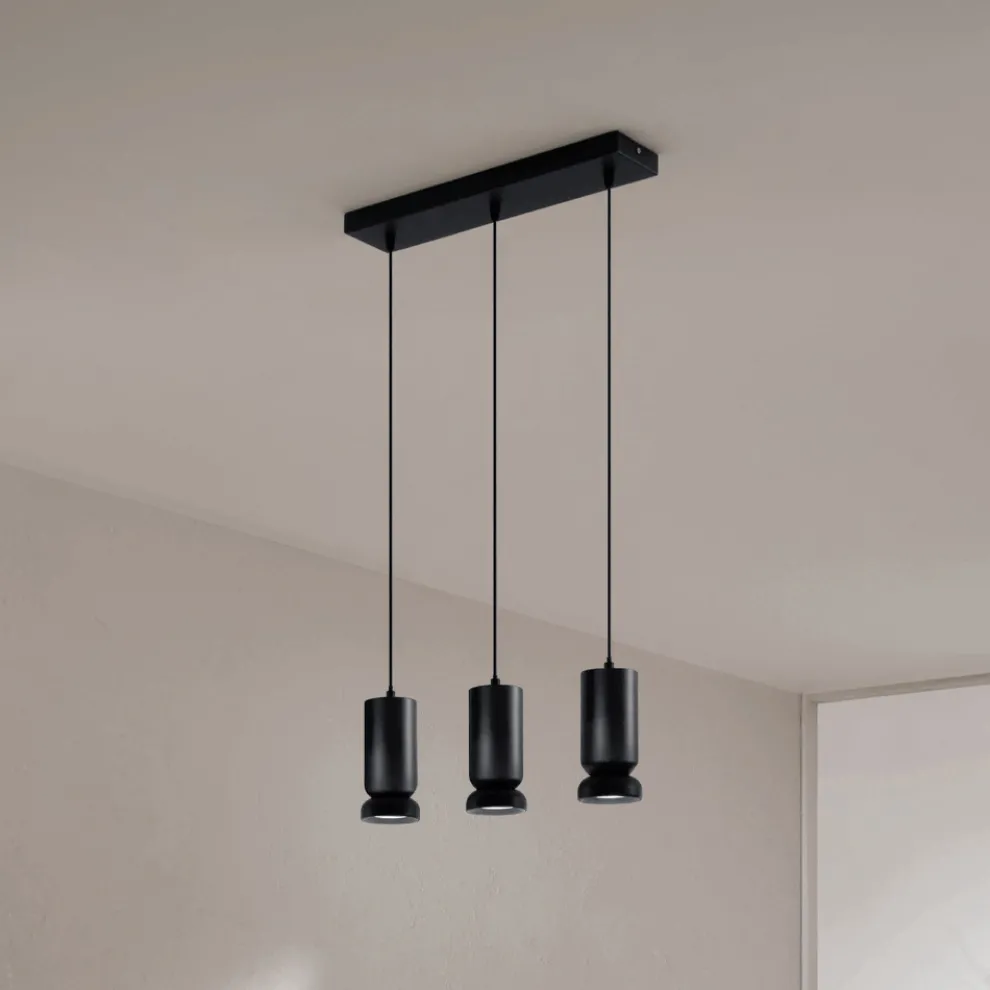 Kronleuchter mit 3 LEDs aus pulverbeschichtetem Aluminium und verstellbarem Kabel – Buxus