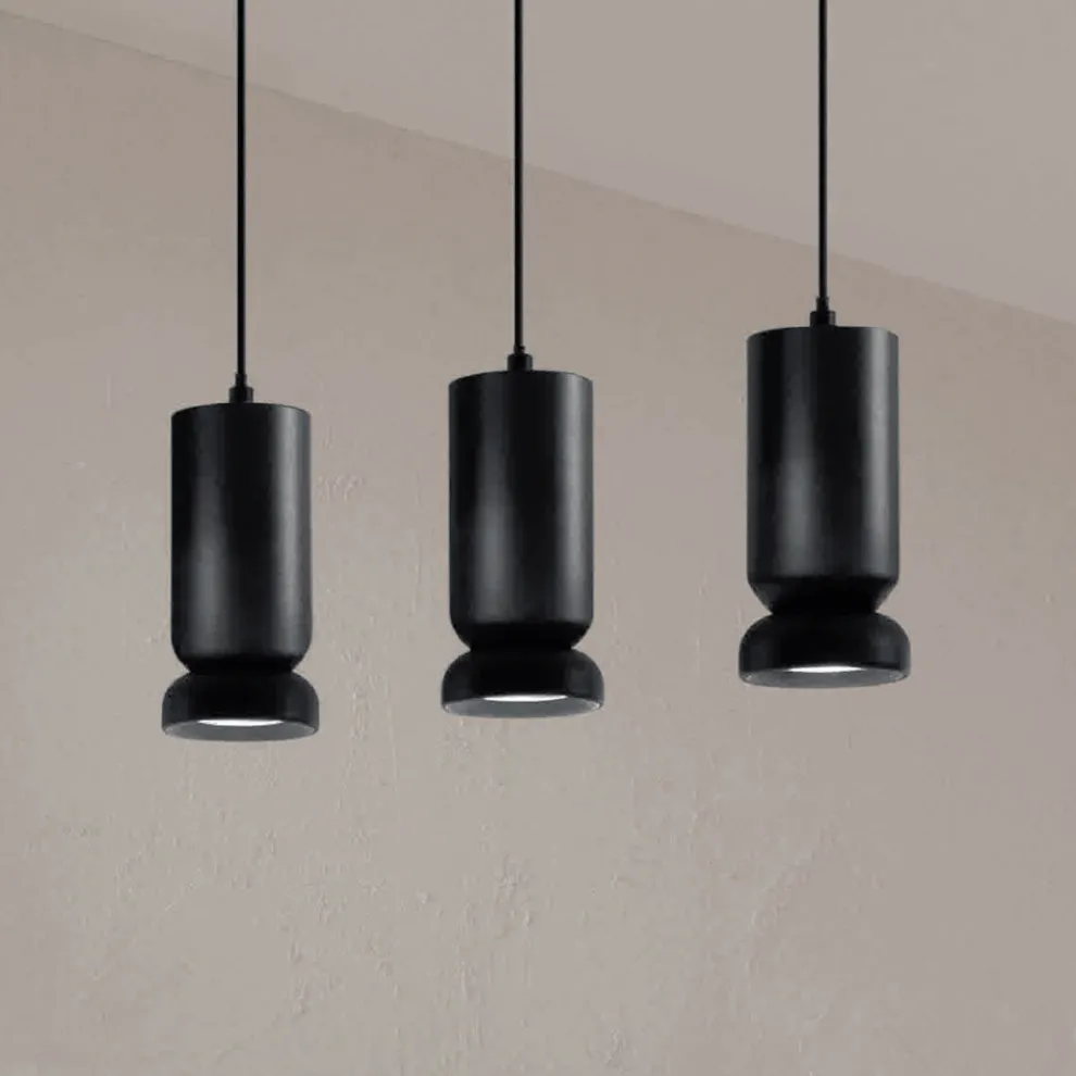 Kronleuchter mit 3 LEDs aus pulverbeschichtetem Aluminium und verstellbarem Kabel – Buxus