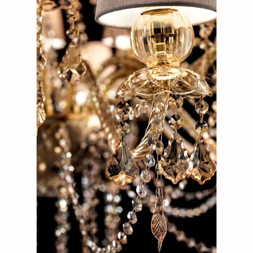 Kronleuchter mit 16 Lichtern Handgefertigt aus Venedig Glas, Made in Italy - Milagros