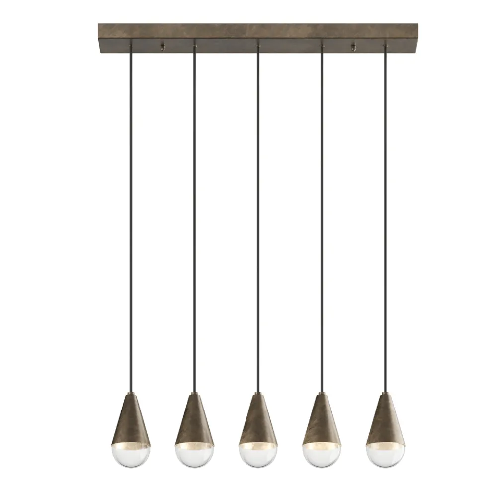 Kronleuchter mit 5 Lichtern aus Eisen und Glas, hergestellt in Italien – Cloudy