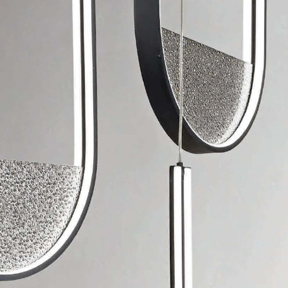 Kronleuchter mit 3 LEDs mit herausnehmbarem Einsatz aus Granulatglas – Catalpa