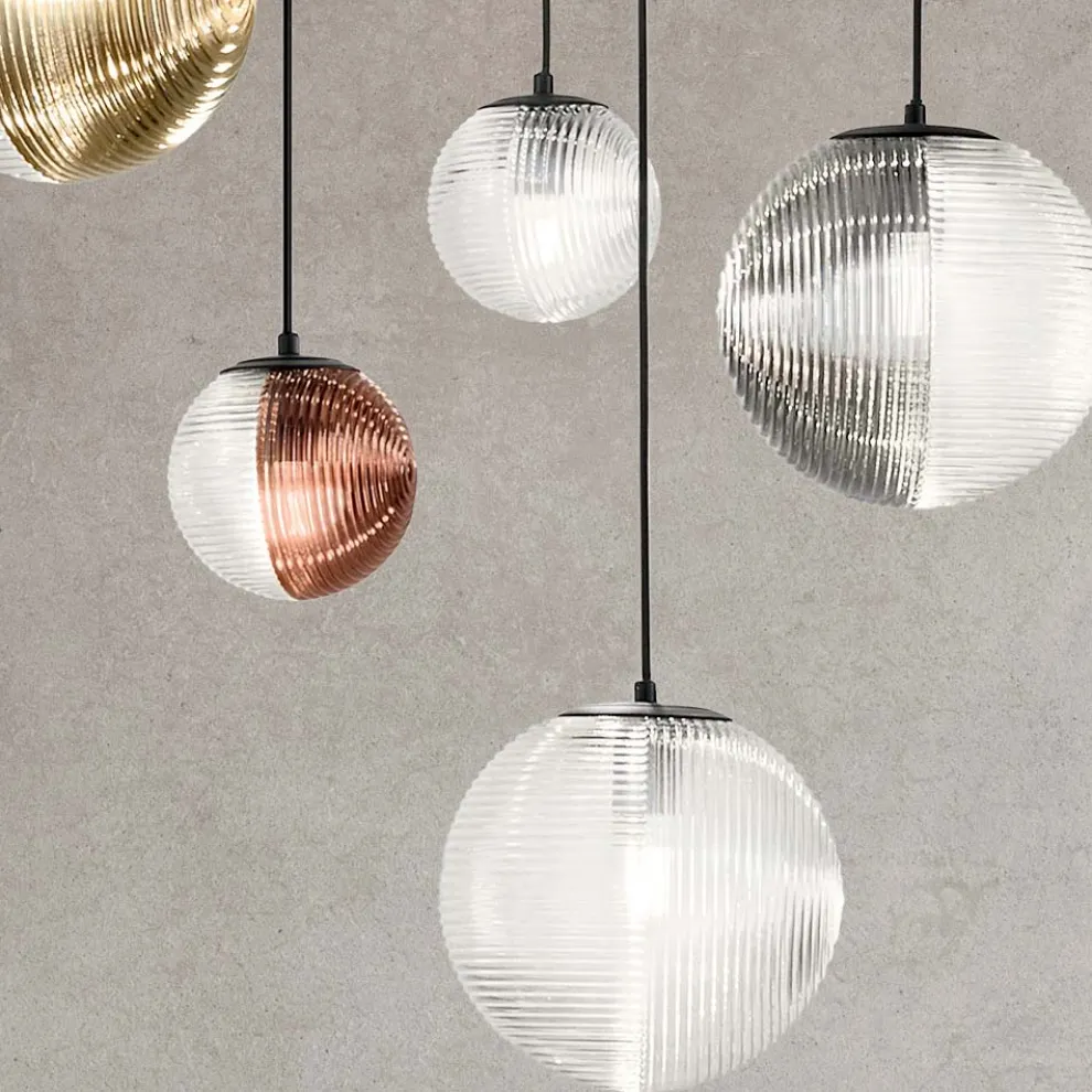 Kronleuchter mit 8 Lichtern aus mundgeblasenem Glas in Form einer Kugel Made in Italy - Prilla