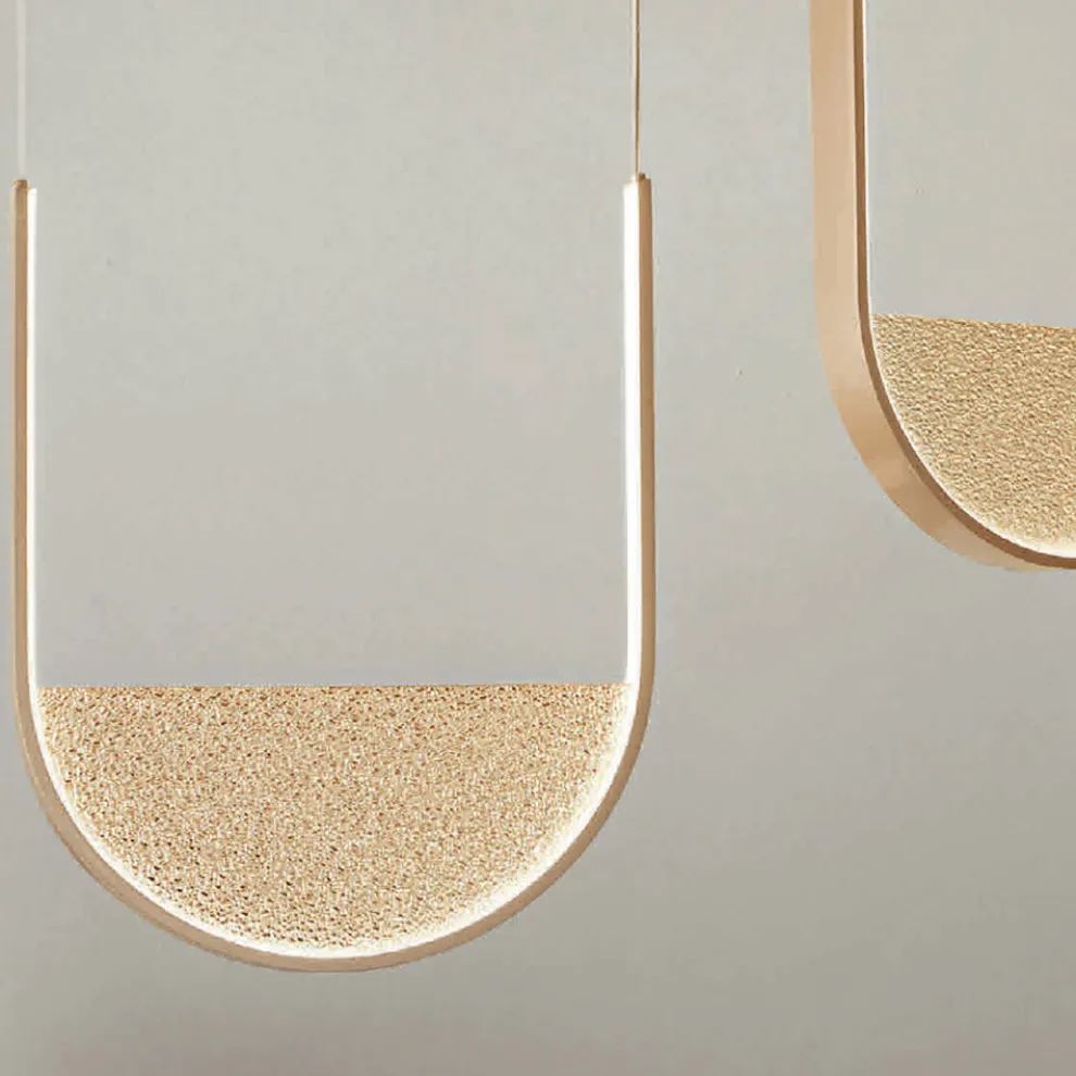 Kronleuchter mit 2 LEDs mit abnehmbarem Einsatz aus Granulatglas – Catalpa