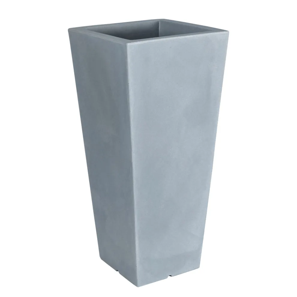 Fluofarbene quadratische Gartenvase mit Licht Made in Italy - Avanas