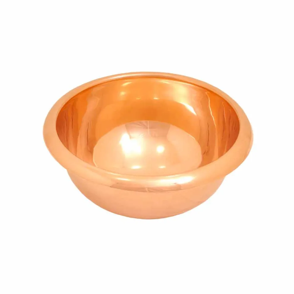 Kupfer Aufsatzwaschbecken rund handgemacht Alba