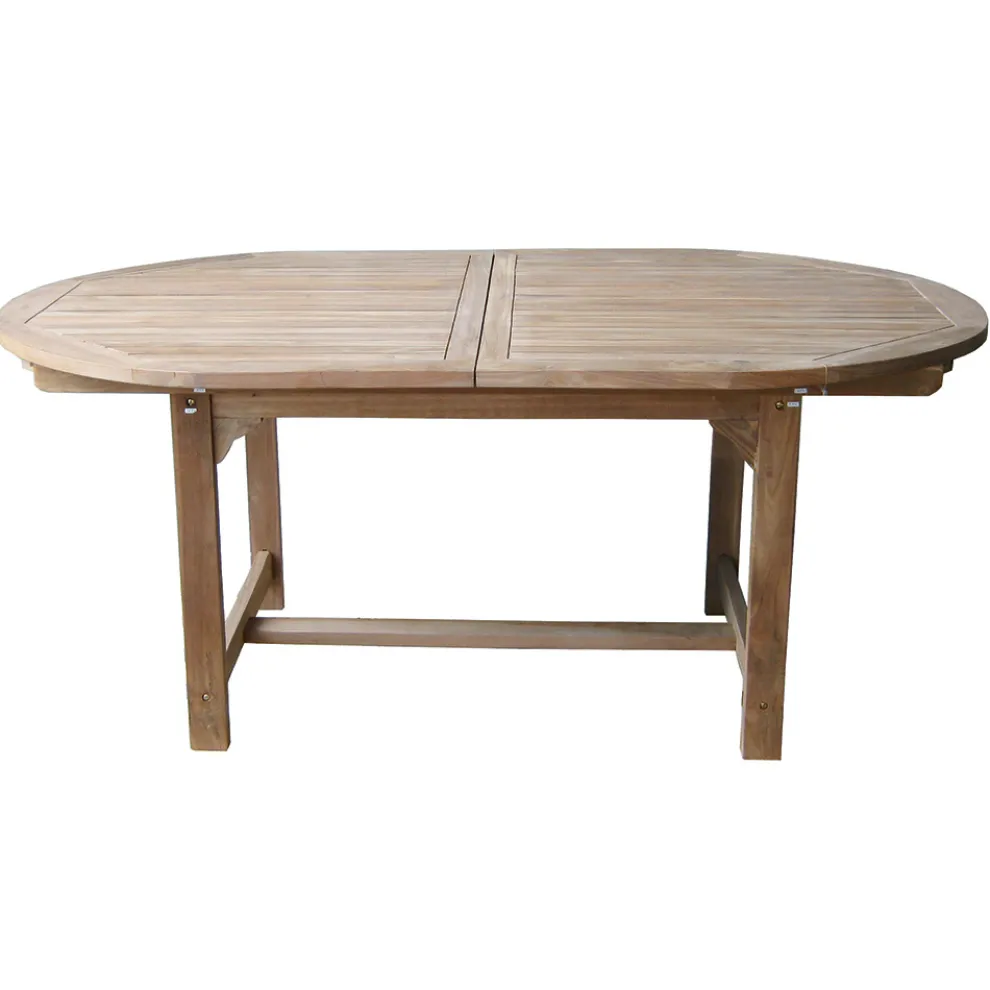 Ovaler Gartentisch ausziehbar auf 240 cm aus Teakholz - Ivy