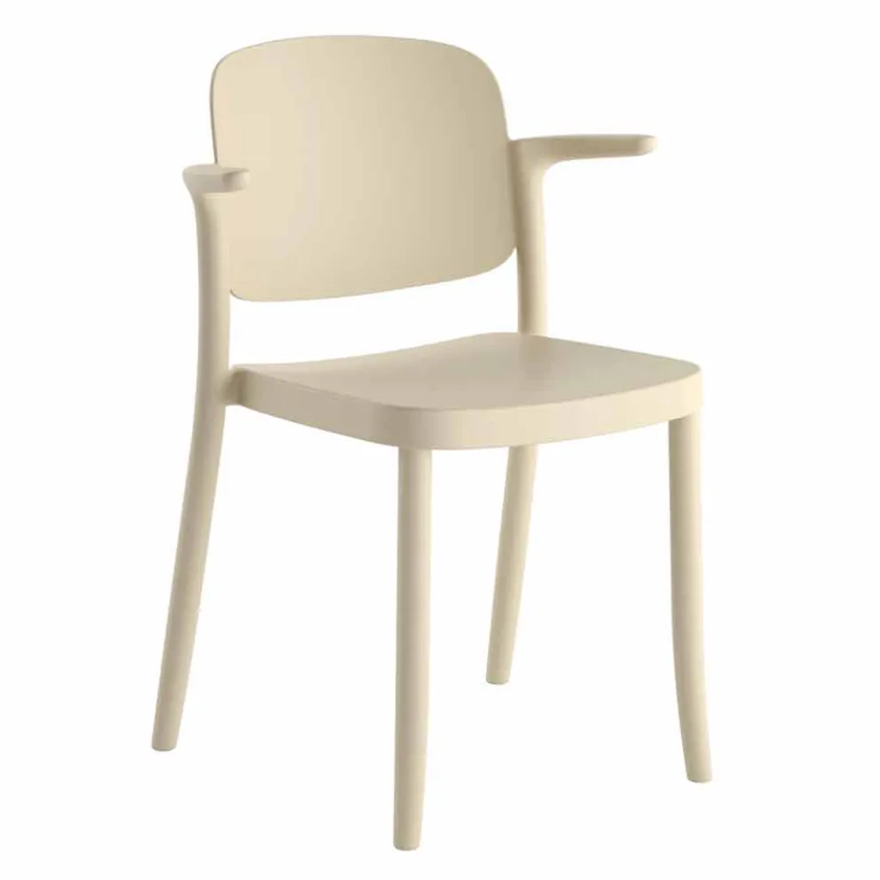 Gartenstuhl Polypropylen Stapelbare Hergestellt in Italien, 4 Stück - Bertina