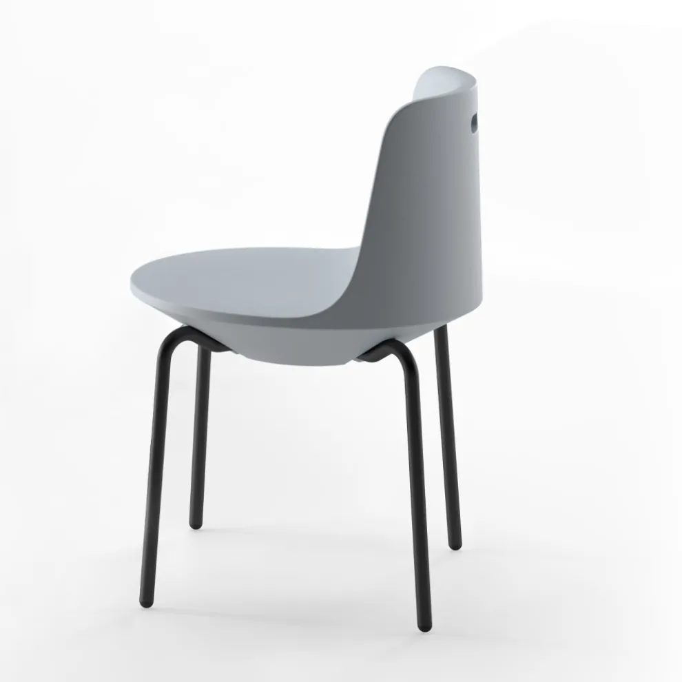 Outdoor-Stuhl aus Polyethylen und Aluminium Made in Italy 2 Stück - Rizia