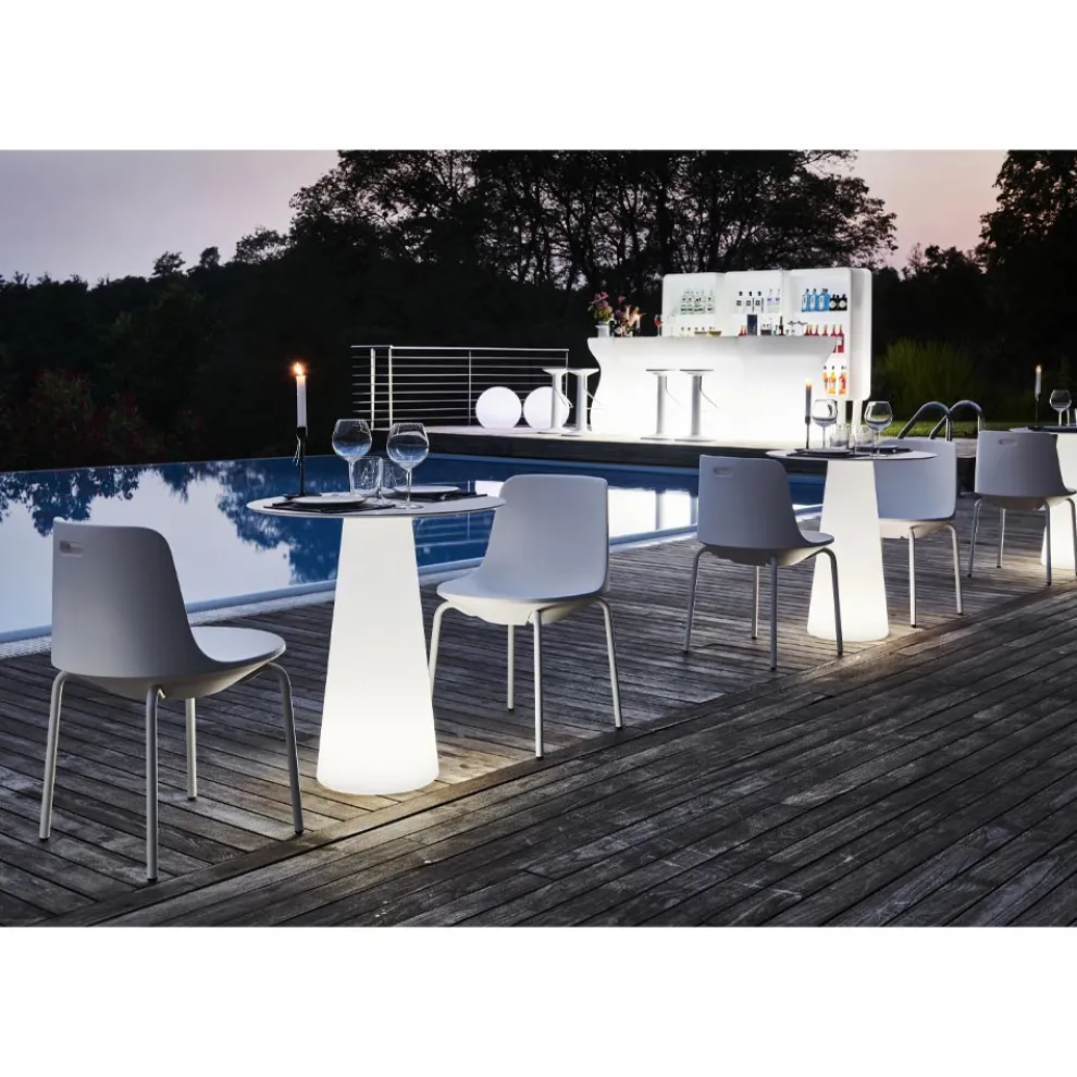 Outdoor-Stuhl aus Polyethylen und Aluminium Made in Italy 2 Stück - Rizia