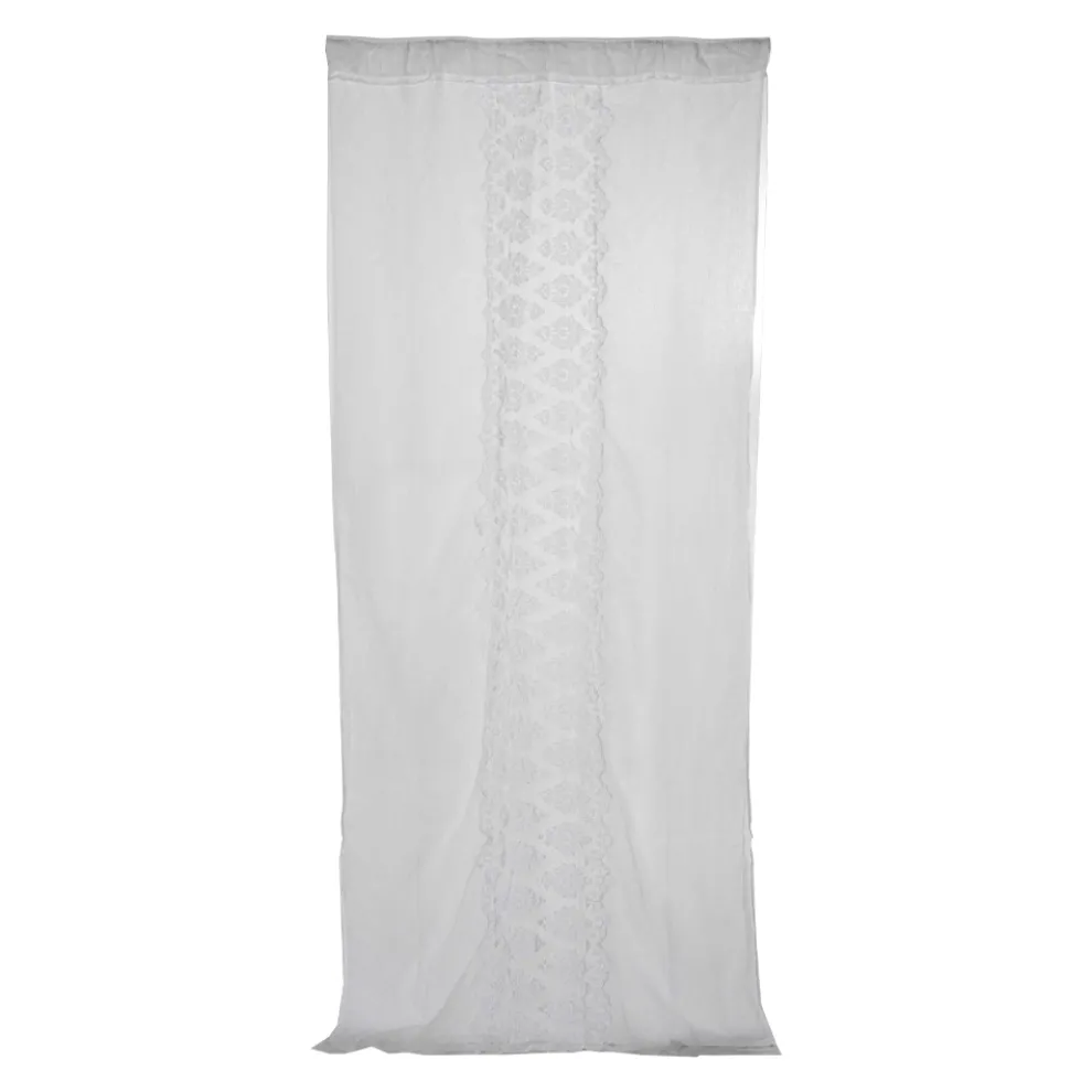 Retro Leichter Leinenvorhang mit Organza und italienischer Luxusstickerei - Marinella