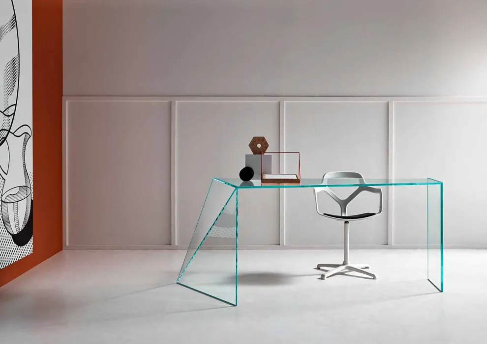 Modernes Design Büro Schreibtisch Extraleichtes Glas Made in Italy - Rosalia