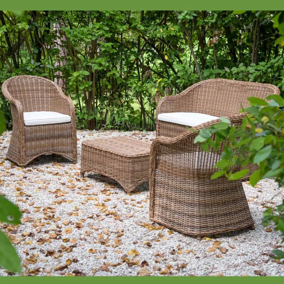 Gartenlounge aus Aluminium und Polyrattan Geflecht - Melina